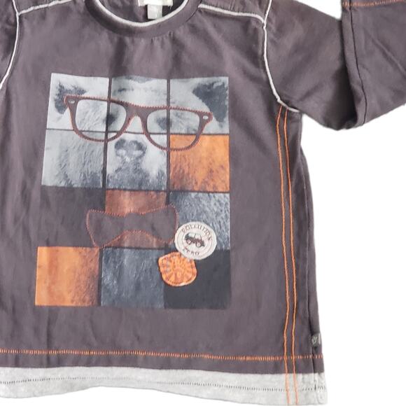 2 FOR $5 SALE Boy's Petit Lem Gray Bear Long Sleeve Top Size 3 - Picture 2 of 8